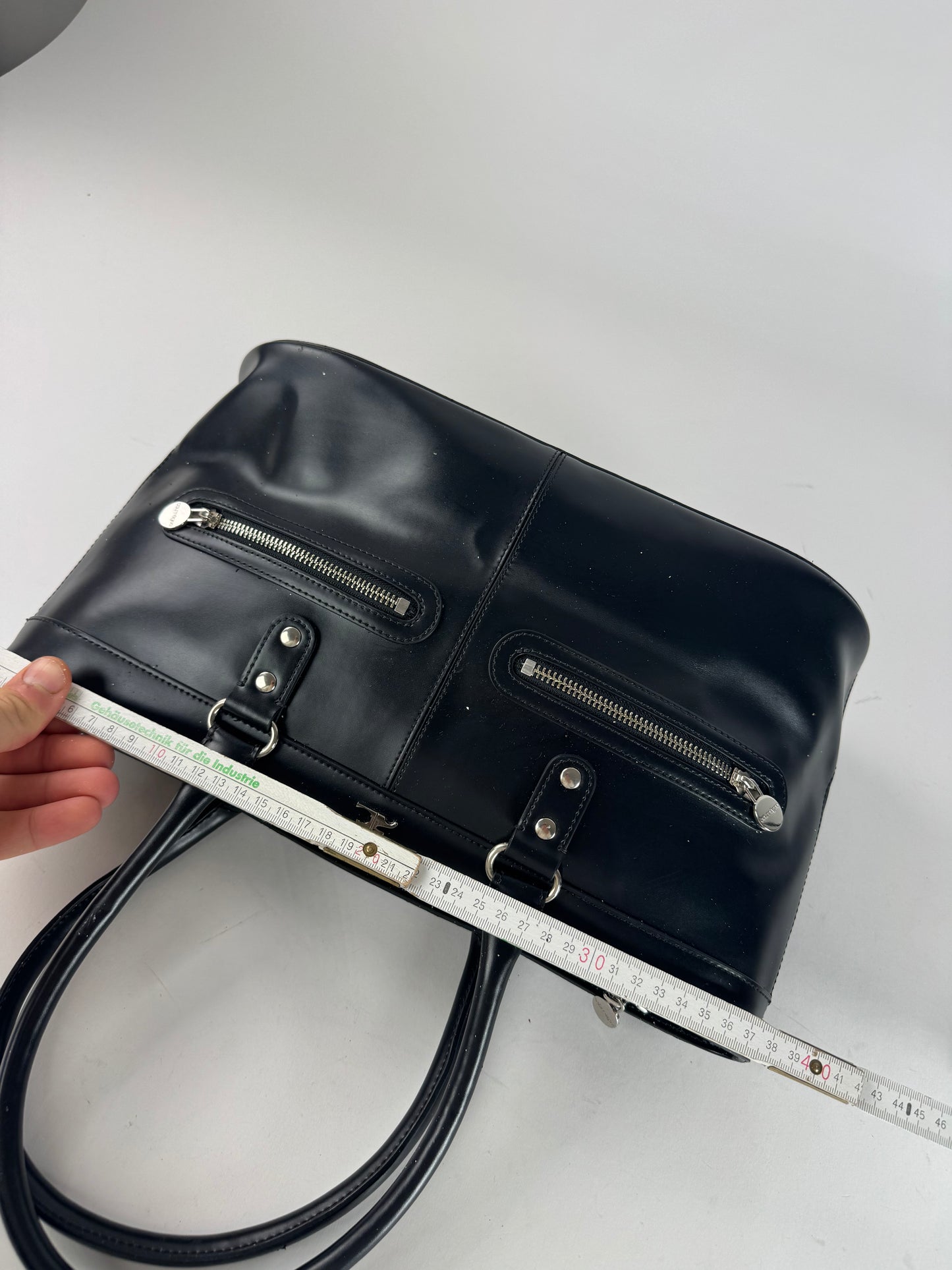 Vintage Courreges Leather Handbag Black