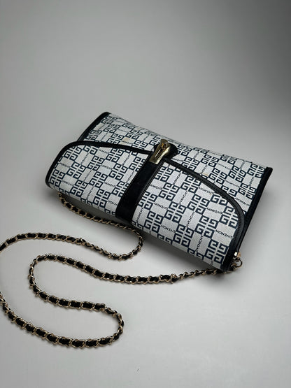 Vintage Givenchy 4G leather bag navy white