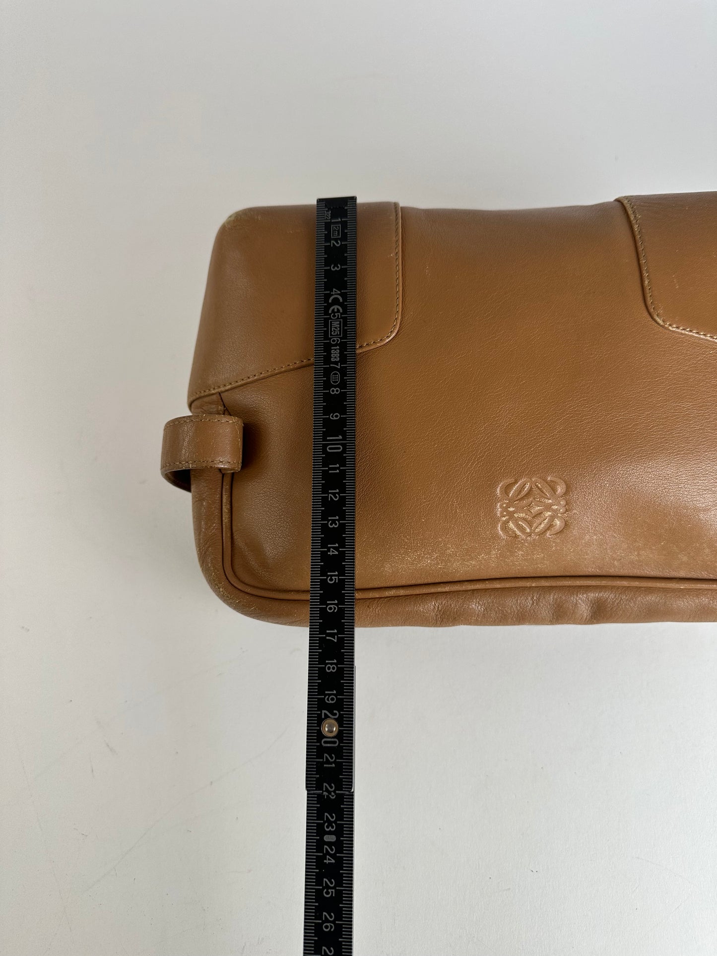 Vintage Loewe Madrid Logo Leather Clutch Brown