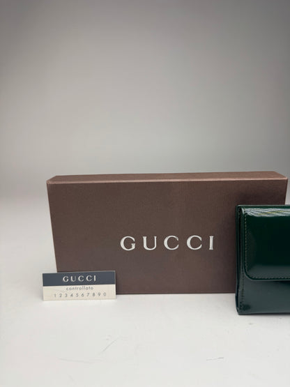 Vintage Gucci Patent Leather Wallet Green