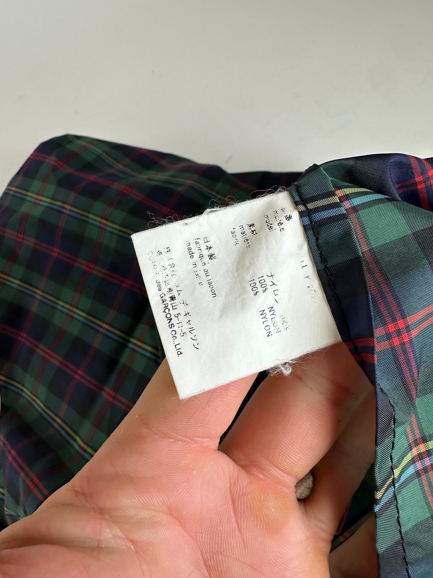 Vintage Comme des Garçons Nylon Tartan Tote Bag Green