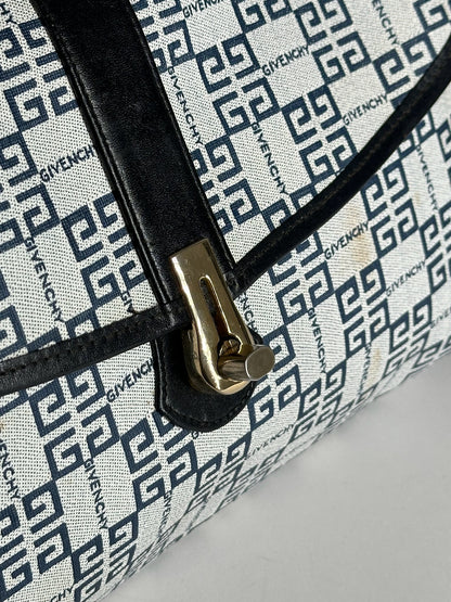 Vintage Givenchy 4G leather bag navy white