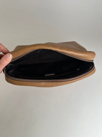 Vintage Loewe Madrid Logo Leather Clutch Brown