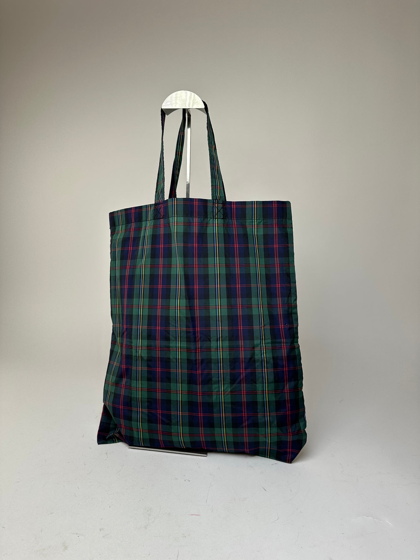 Vintage Comme des Garçons Nylon Tartan Tote Bag Green