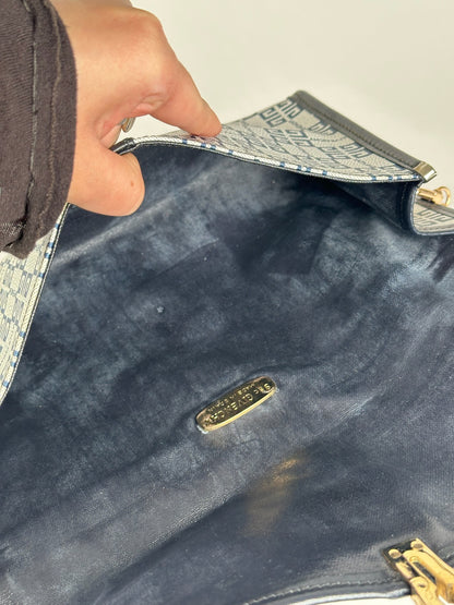 Vintage Givenchy 4G leather bag navy white