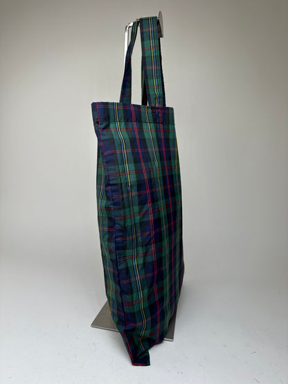 Vintage Comme des Garçons Nylon Tartan Tote Bag Green
