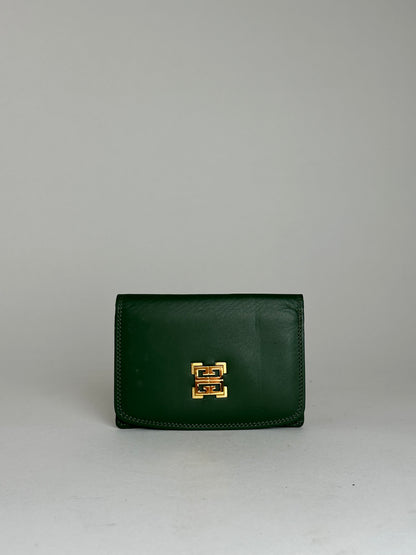 Vintage Givenchy Leather Card Holder Green
