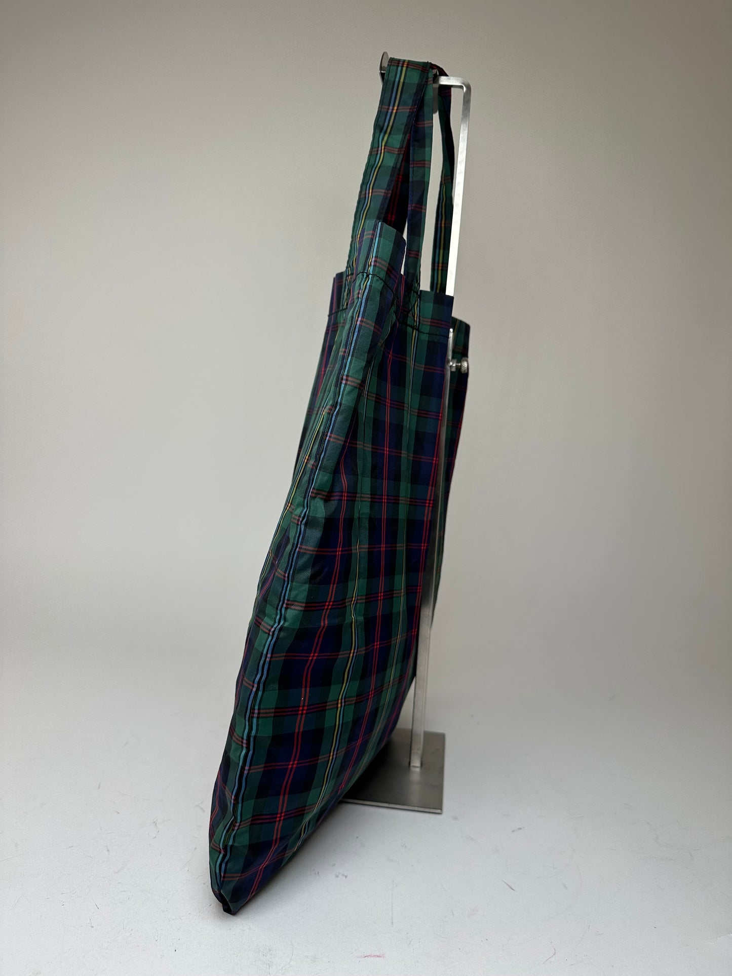 Vintage Comme des Garçons Nylon Tartan Tote Bag Green