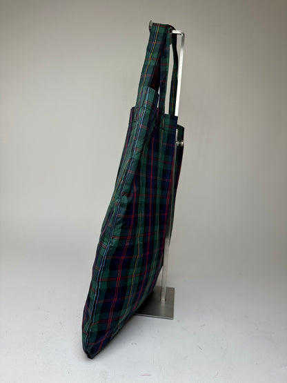Vintage Comme des Garçons Nylon Tartan Tote Bag Green