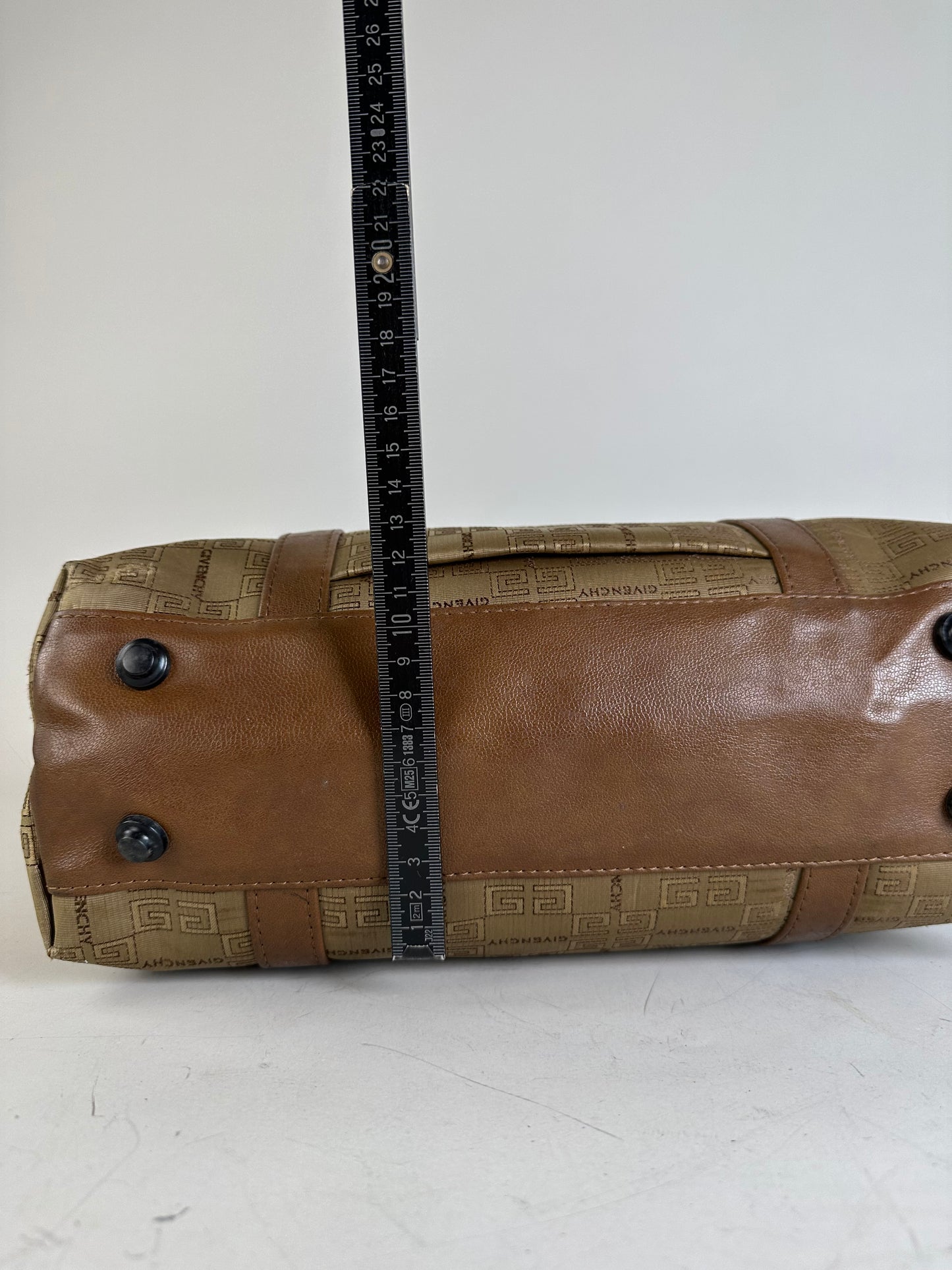 Vintage Givenchy 4G Logo Canvas Tote Beige Brown Gold