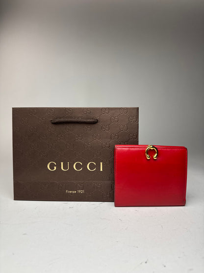 Vintage Gucci leather wallet red