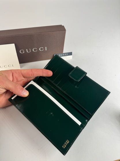 Vintage Gucci Patent Leather Wallet Green