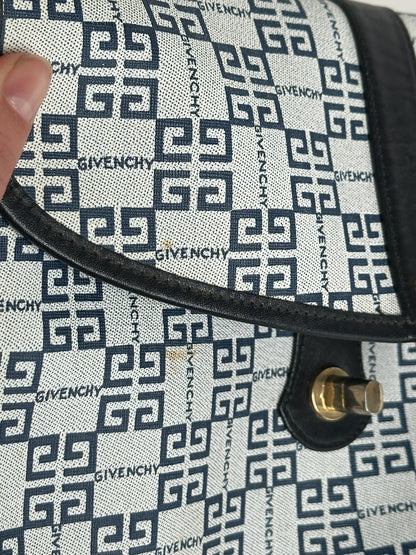 Vintage Givenchy 4G leather bag navy white