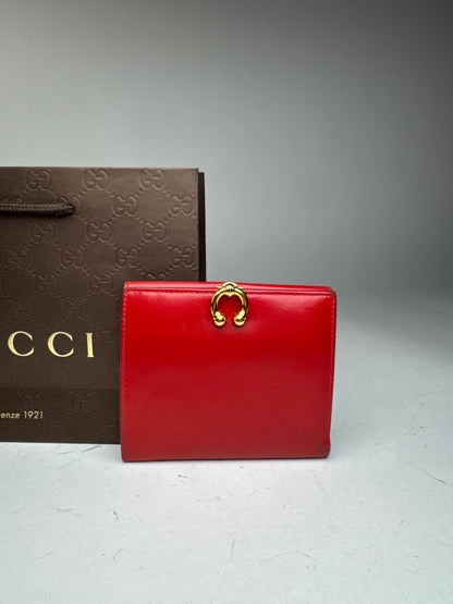 Vintage Gucci leather wallet red