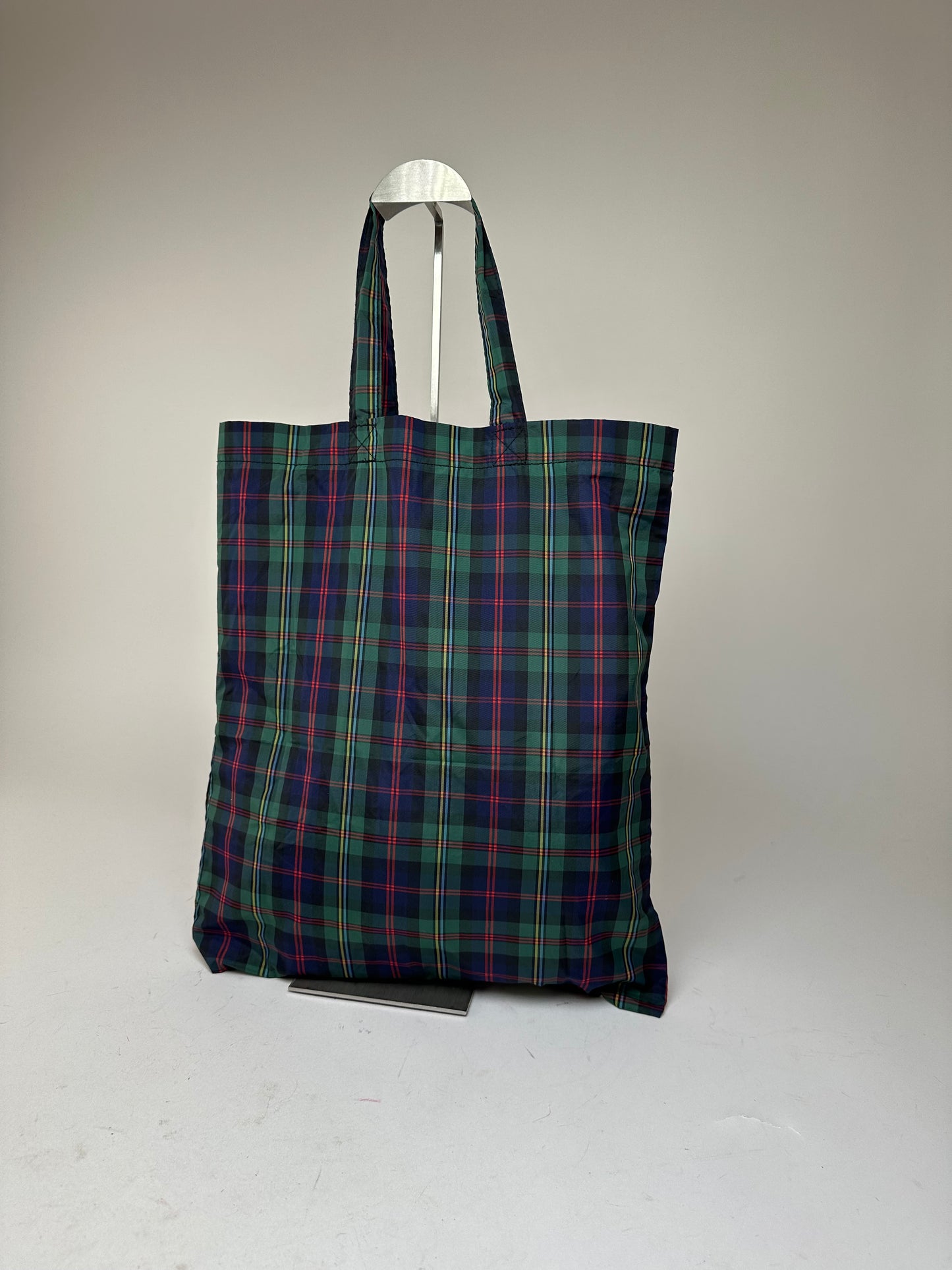 Vintage Comme des Garçons Nylon Tartan Tote Bag Green