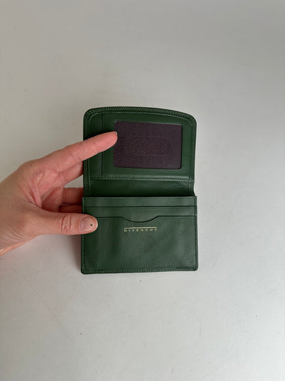 Vintage Givenchy Leather Card Holder Green