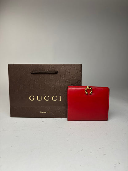 Vintage Gucci leather wallet red
