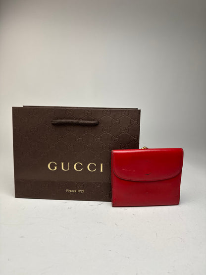 Vintage Gucci leather wallet red