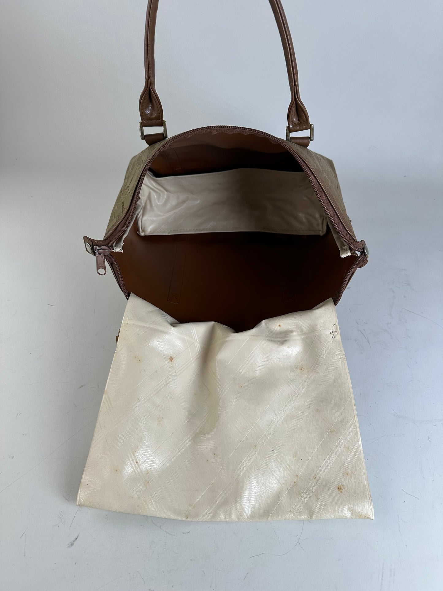 Vintage Givenchy 4G Logo Canvas Tote Beige Brown Gold