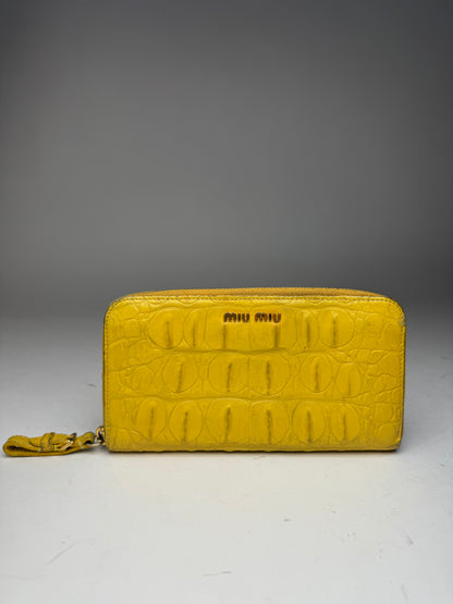 Vintage Miu Miu Leather Wallet Yellow