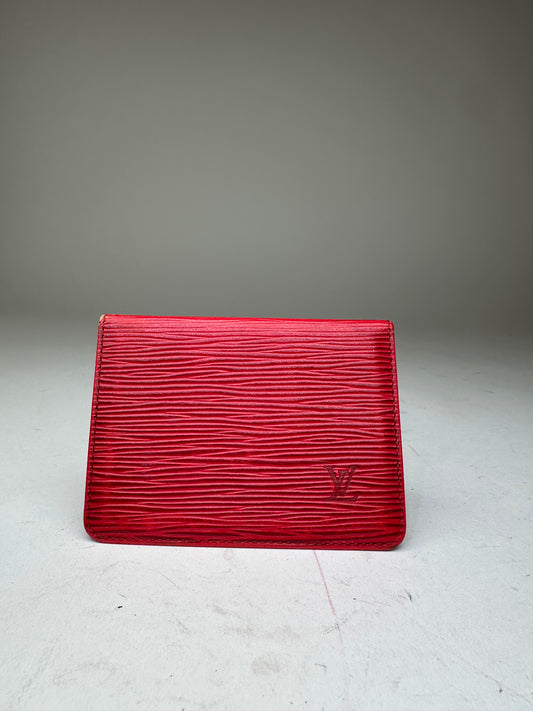 Vintage Louis Vuitton Epi Leather Card Holder Red