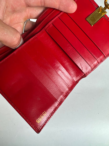 Vintage Gucci leather wallet red