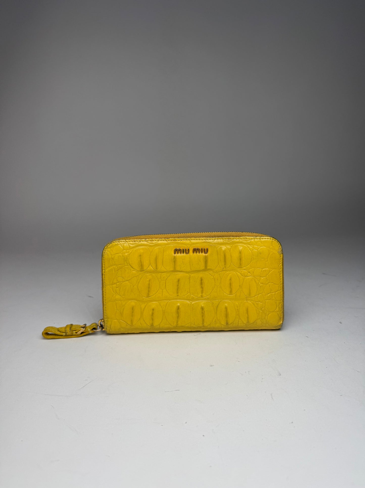 Vintage Miu Miu Leather Wallet Yellow