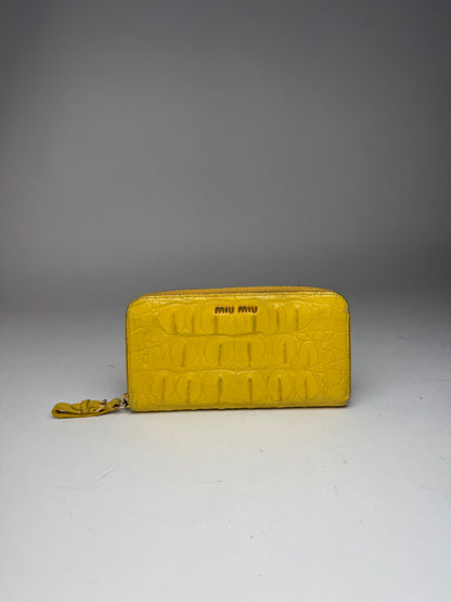 Vintage Miu Miu Leather Wallet Yellow
