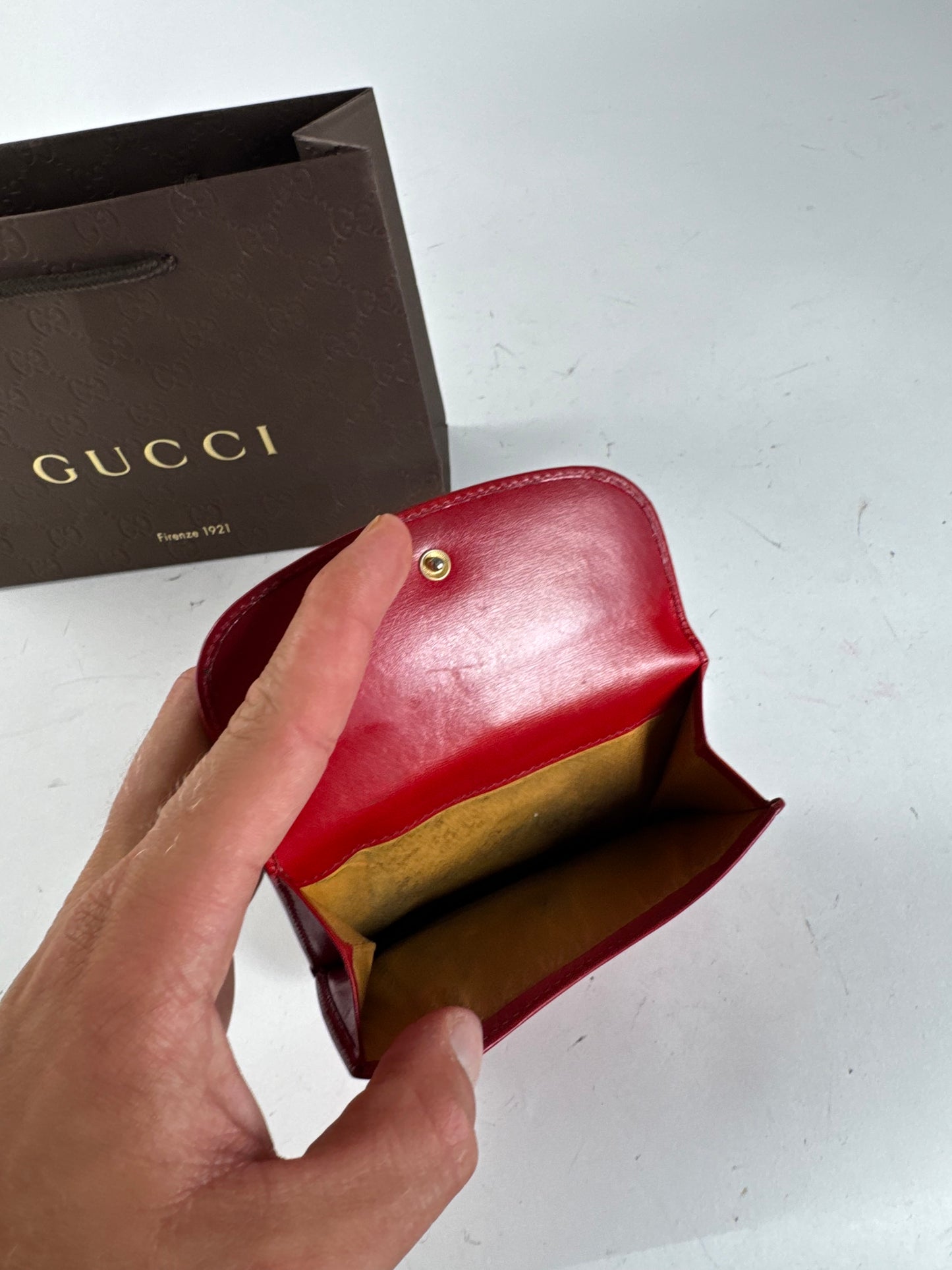 Vintage Gucci leather wallet red