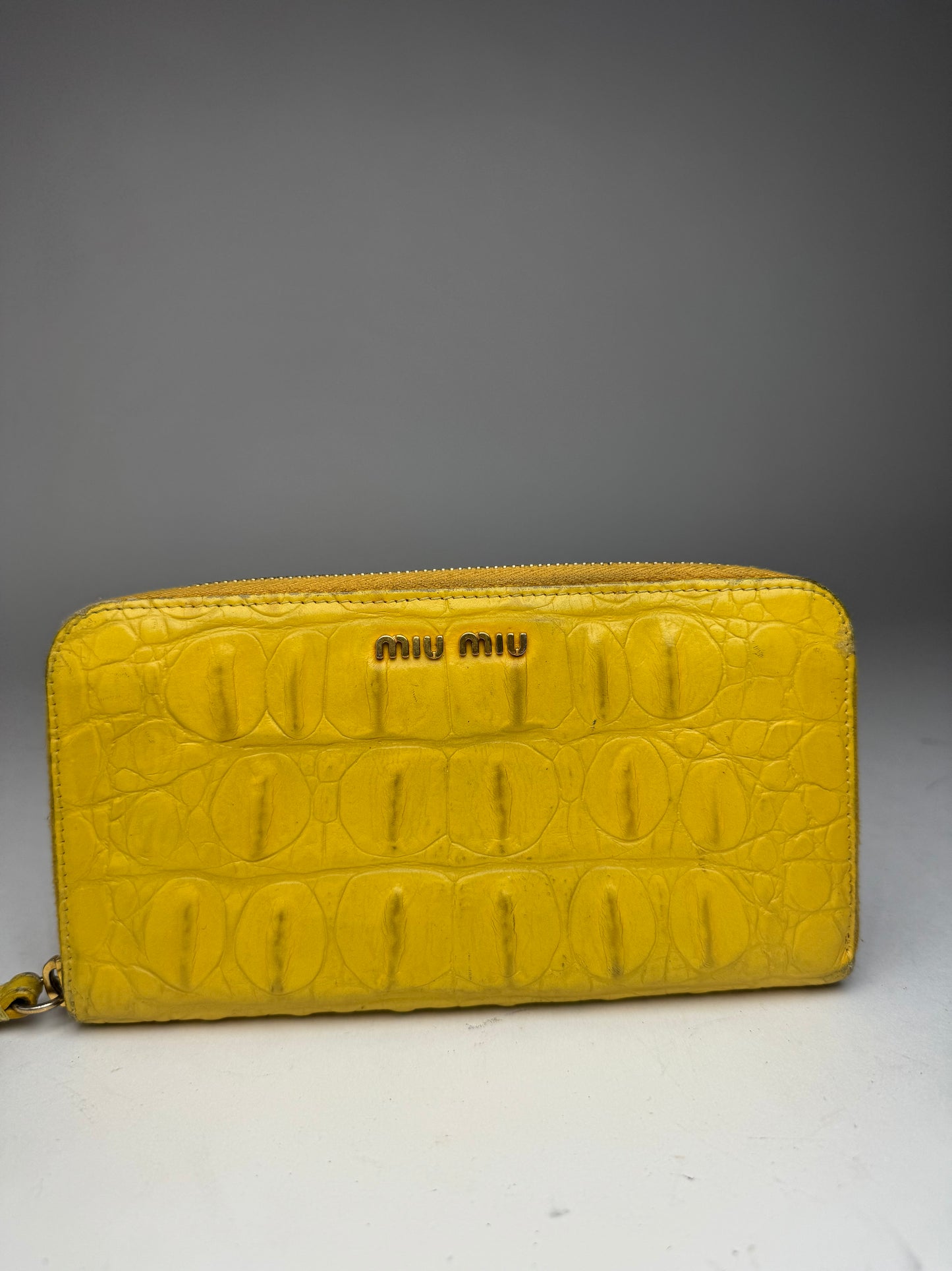 Vintage Miu Miu Leather Wallet Yellow