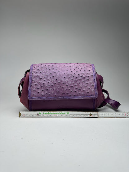 Vintage Loewe Madrid Ostrich leather bag purple
