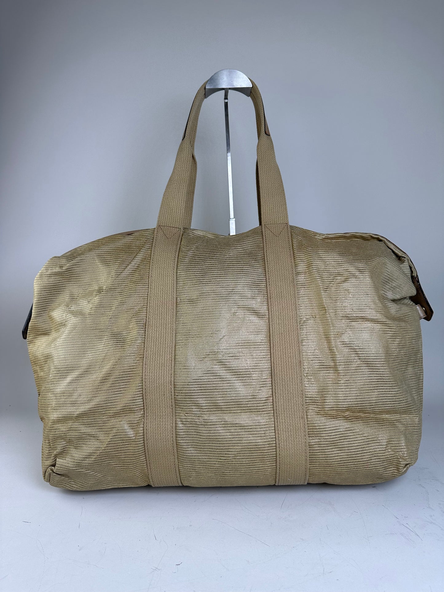 Vintage Yves Saint Laurent Structured Tote Bag Beige Gold