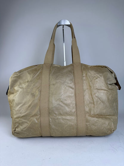 Vintage Yves Saint Laurent Structured Tote Bag Beige Gold