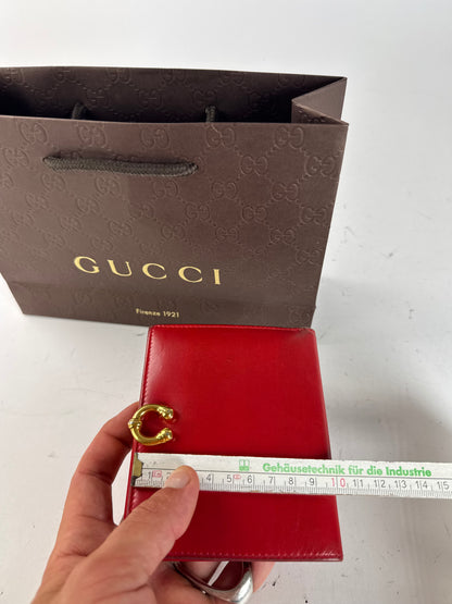 Vintage Gucci leather wallet red