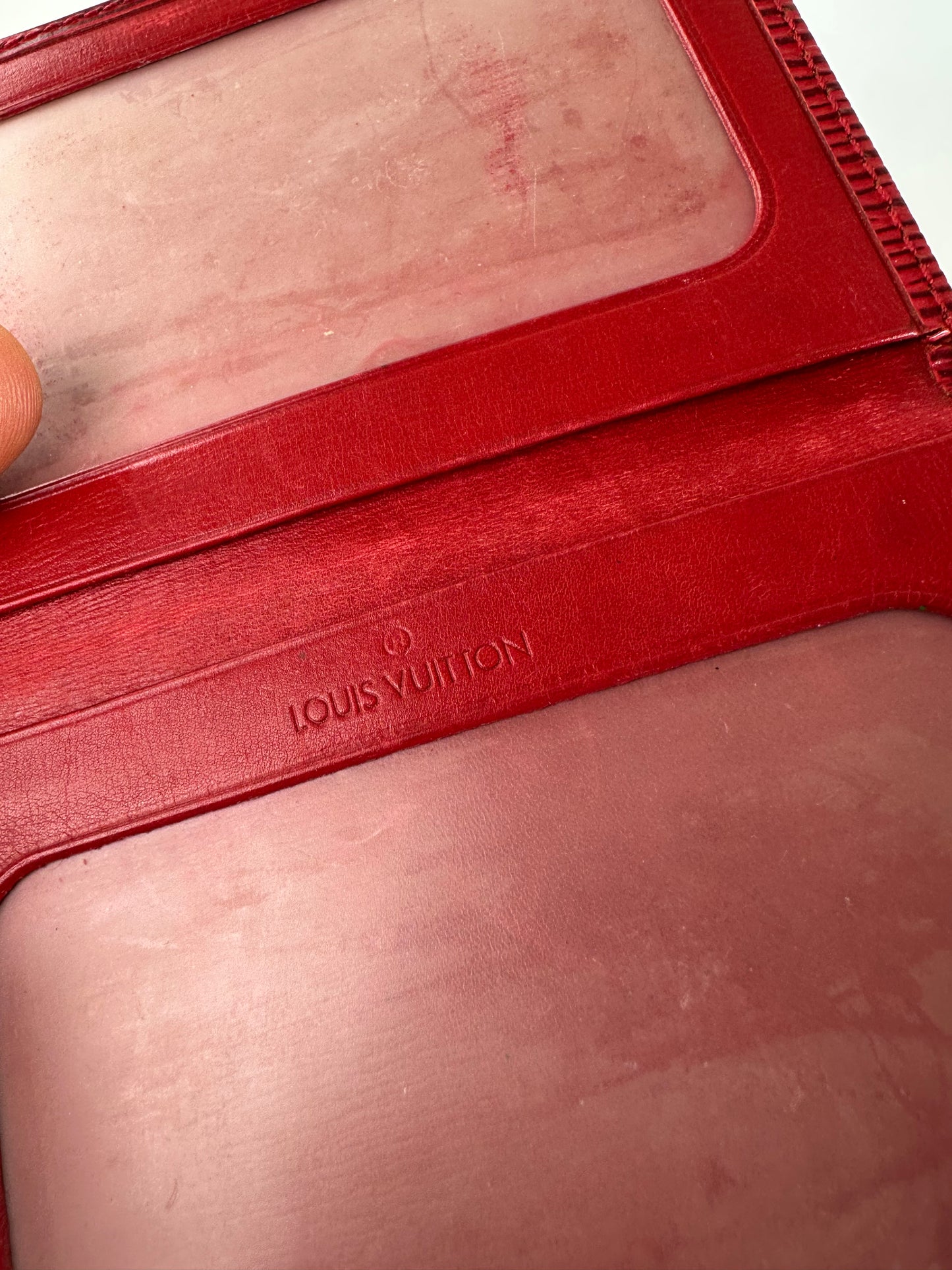 Vintage Louis Vuitton Epi Leather Card Holder Red