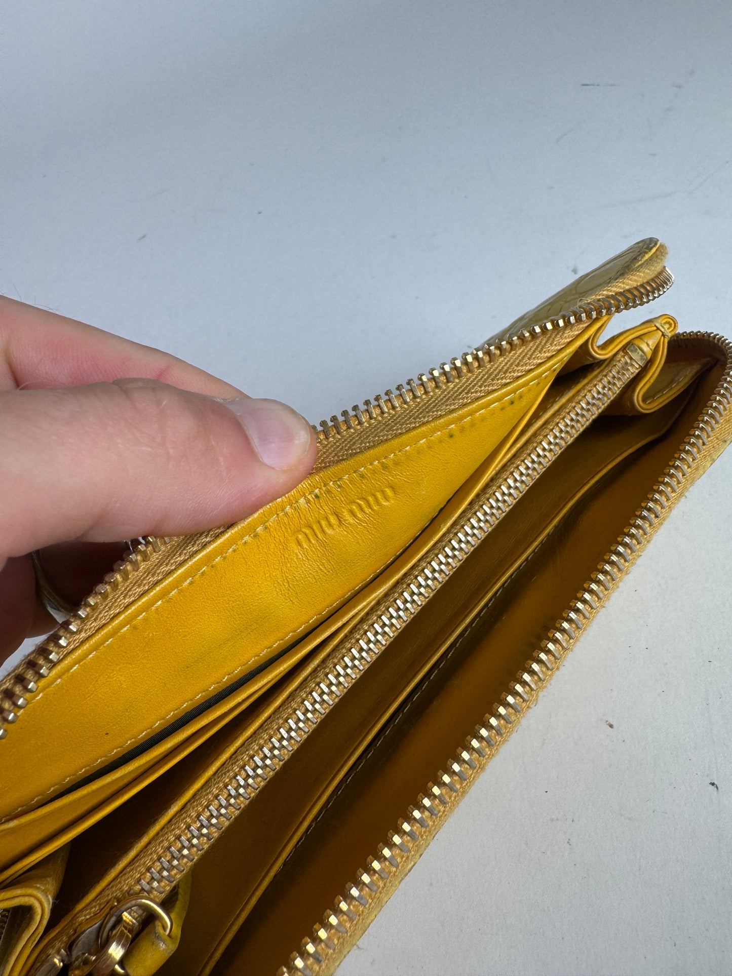Vintage Miu Miu Leather Wallet Yellow
