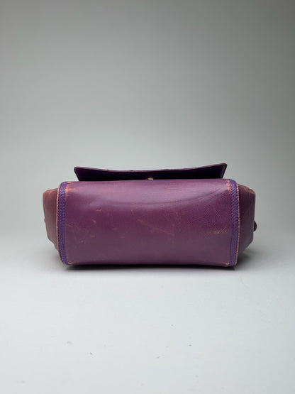 Vintage Loewe Madrid Ostrich leather bag purple