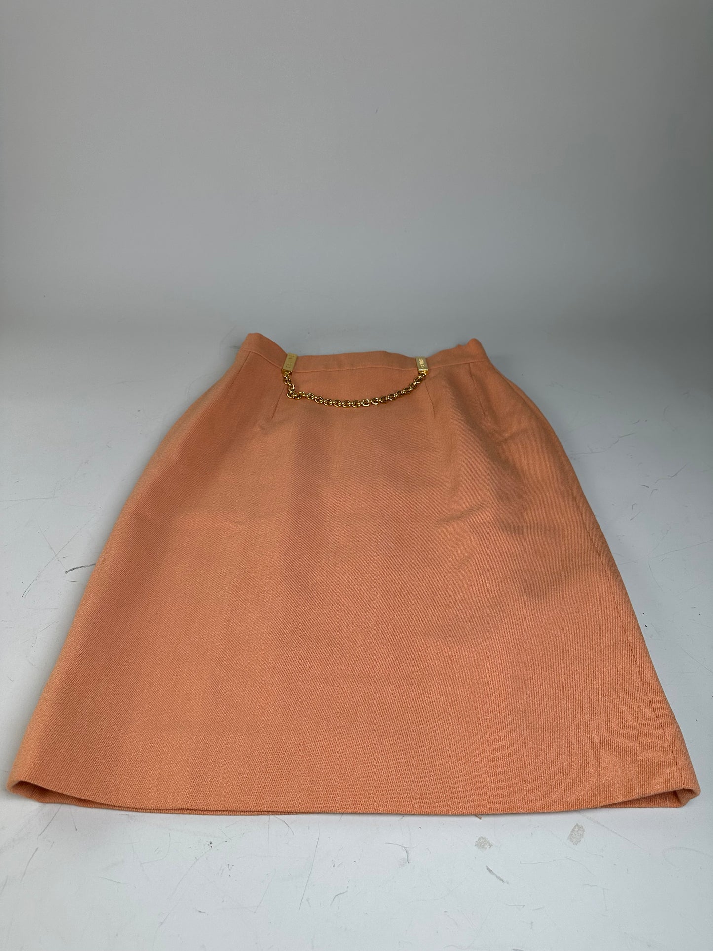 Vintage Celine Chain Detail Cotton Skirt Peach XS