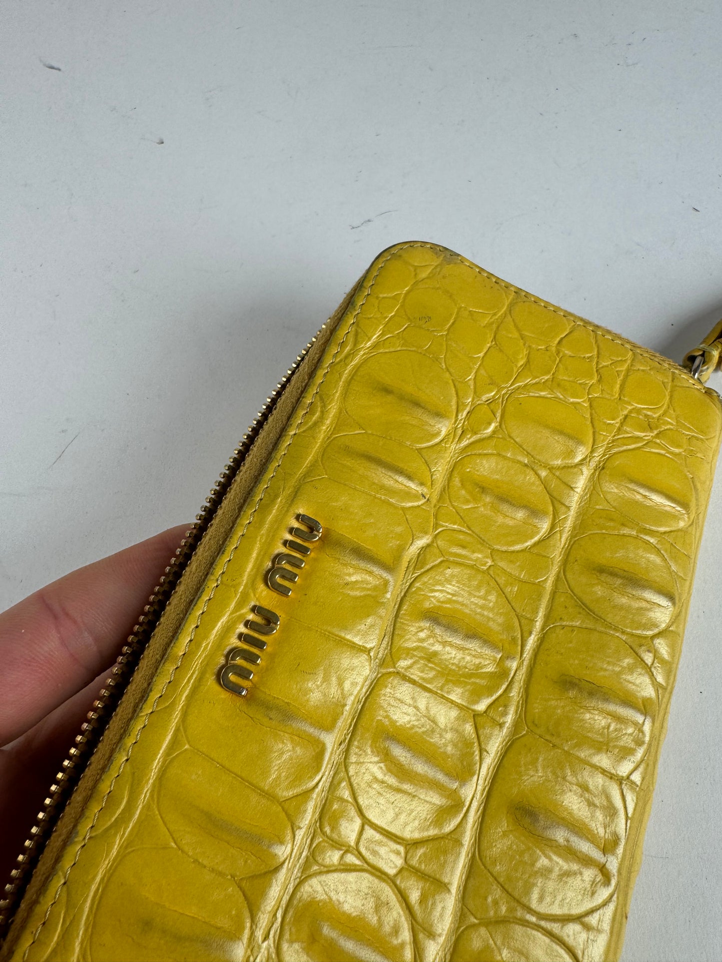 Vintage Miu Miu Leather Wallet Yellow
