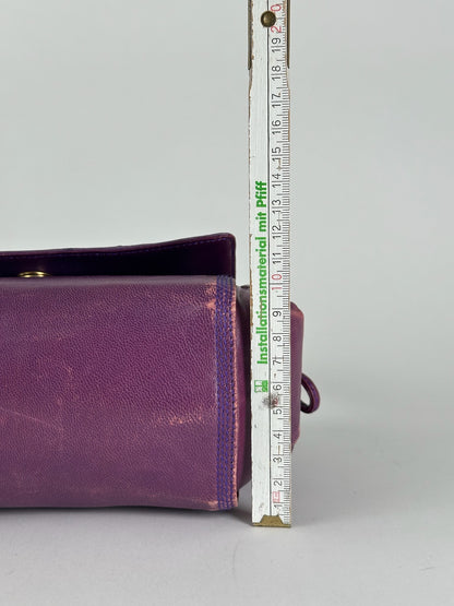 Vintage Loewe Madrid Ostrich leather bag purple