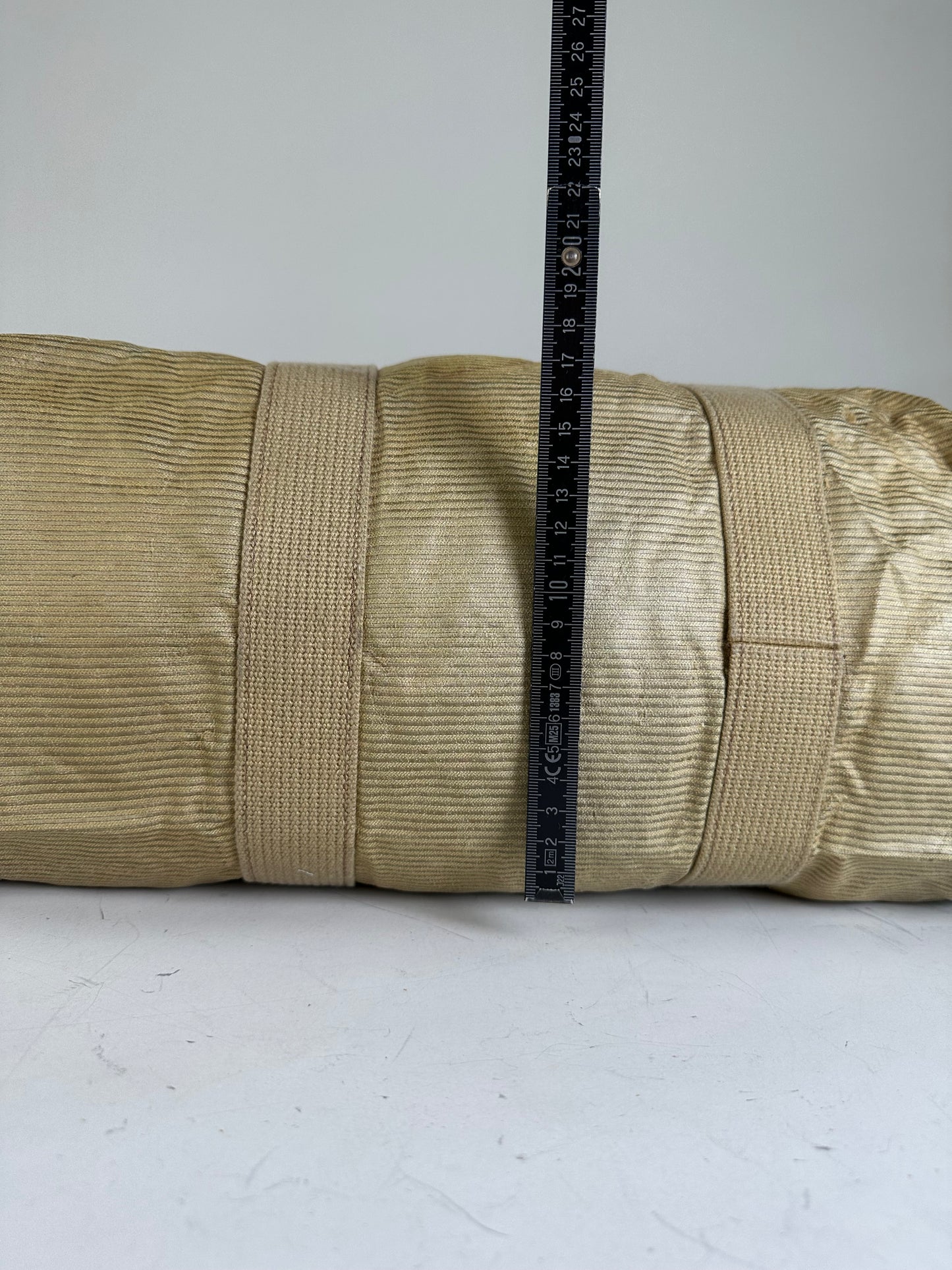 Vintage Yves Saint Laurent Structured Tote Bag Beige Gold