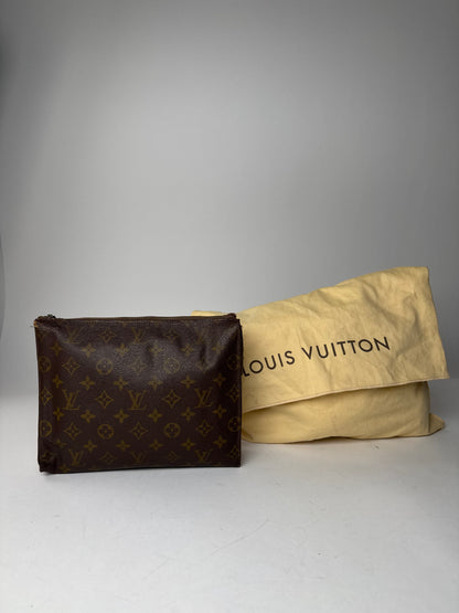 Vintage Louis Vuitton Leather Monogram Clutch Brown