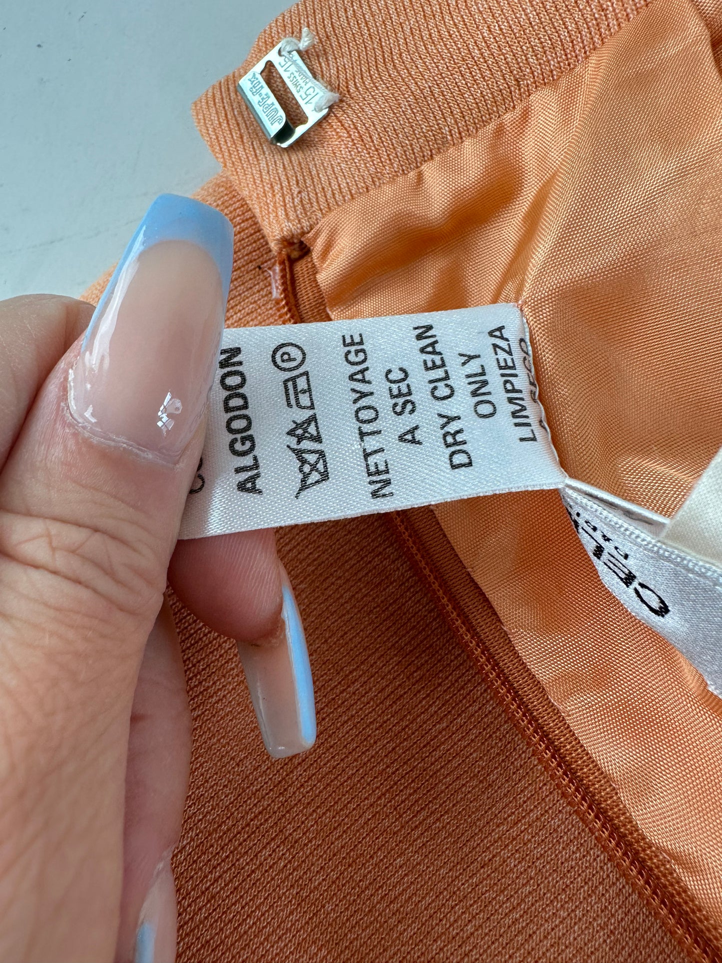 Vintage Celine Chain Detail Cotton Skirt Peach XS
