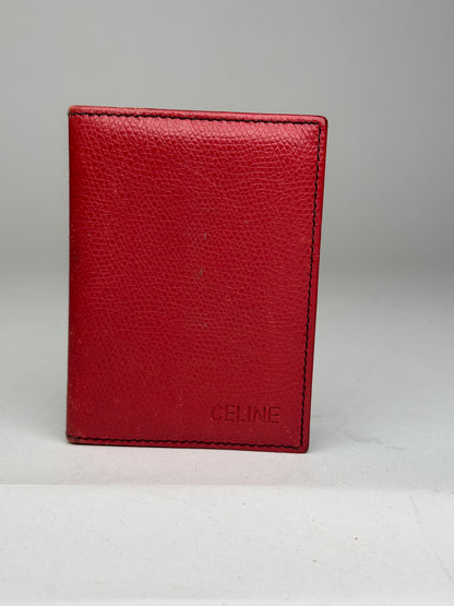 Vintage Celine Paris Leather Card Holder red