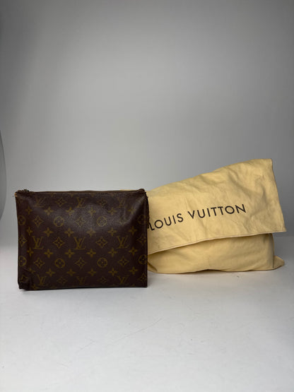 Vintage Louis Vuitton Leather Monogram Clutch Brown