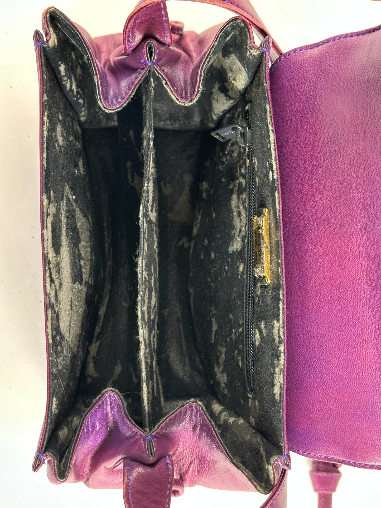 Vintage Loewe Madrid Ostrich leather bag purple