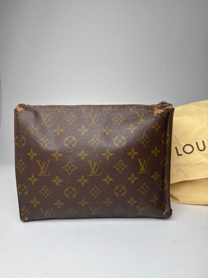 Vintage Louis Vuitton Leather Monogram Clutch Brown