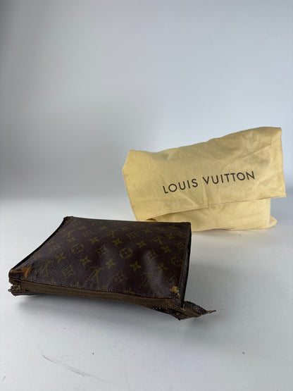 Vintage Louis Vuitton Leather Monogram Clutch Brown