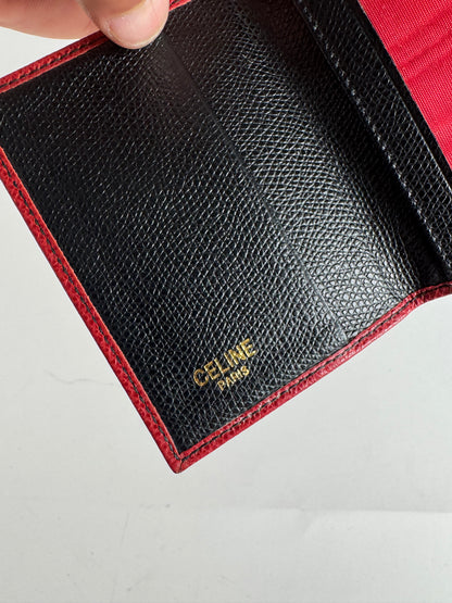 Vintage Celine Paris Leather Card Holder red