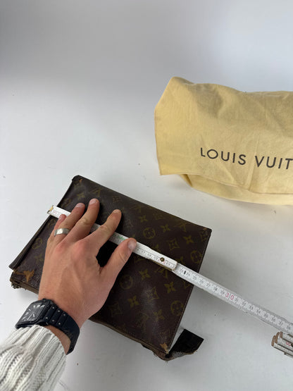 Vintage Louis Vuitton Leather Monogram Clutch Brown